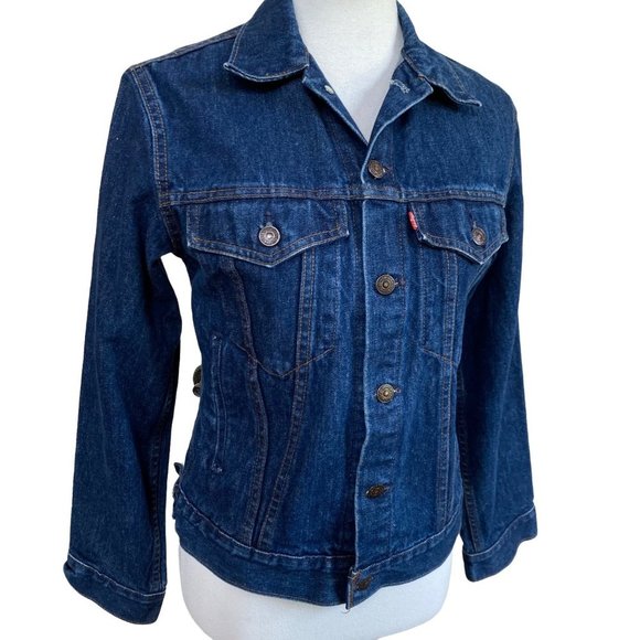 Vintage Levis Denim Jacket Trucker Blue Jean 70706-0216 USA Women Size Medium 18 - Picture 2 of 10